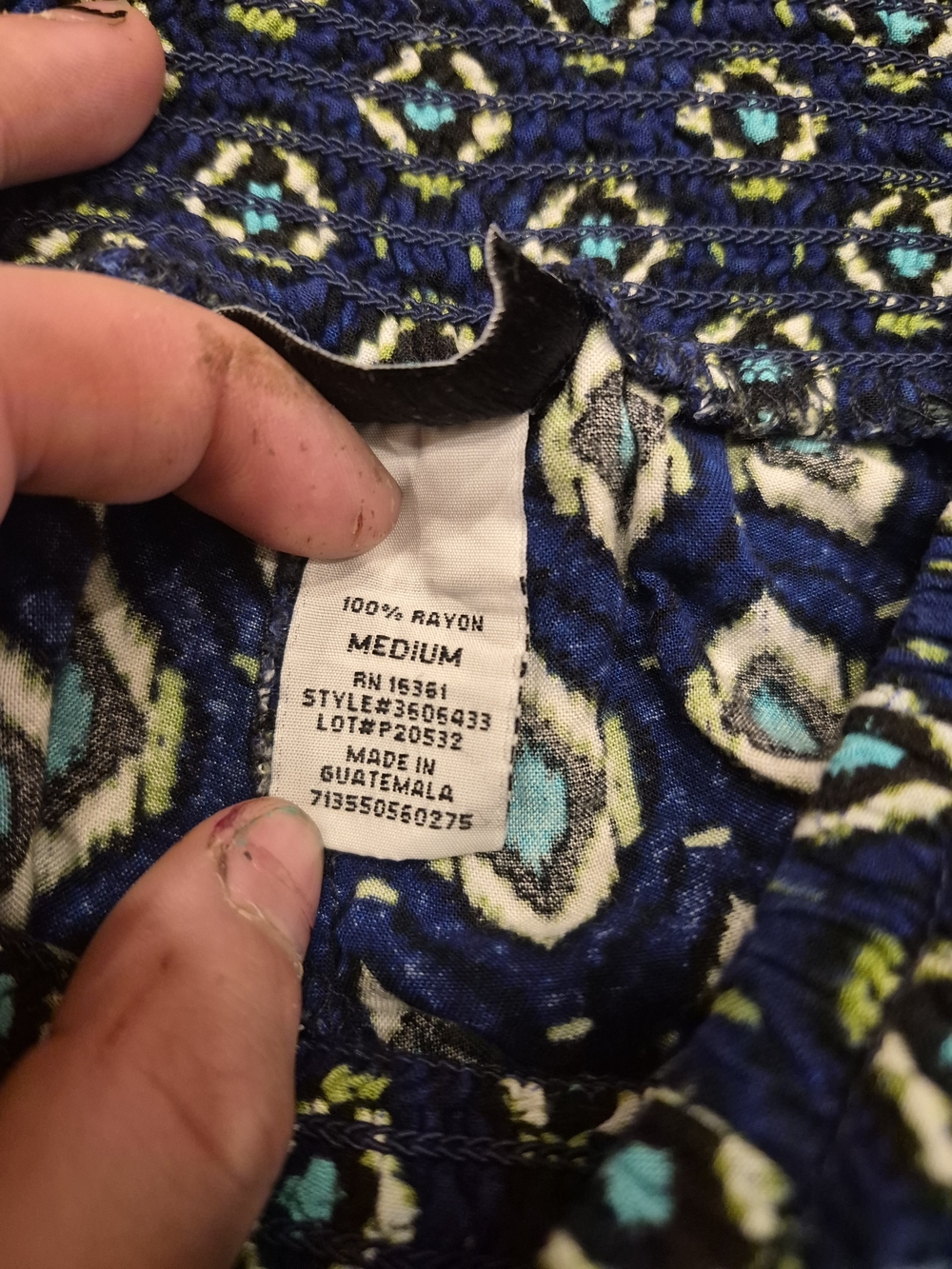 Geometric Blue Patterned Mini Skirt - Picture 3 of 3
